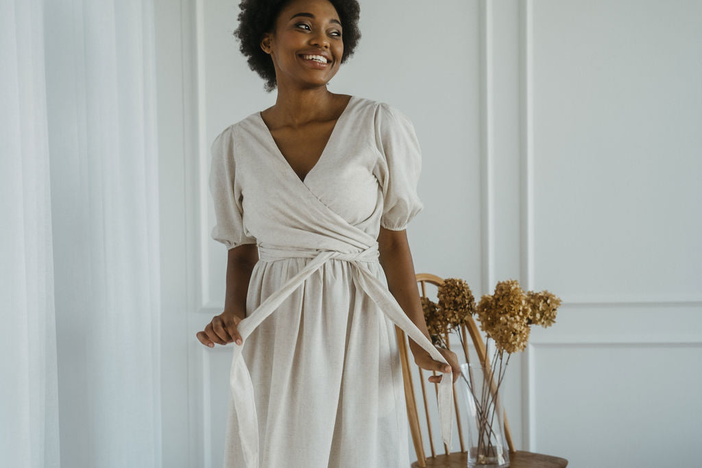 Layah Multi Tie Wrap Dress Short Sleeve She Loves Sundays